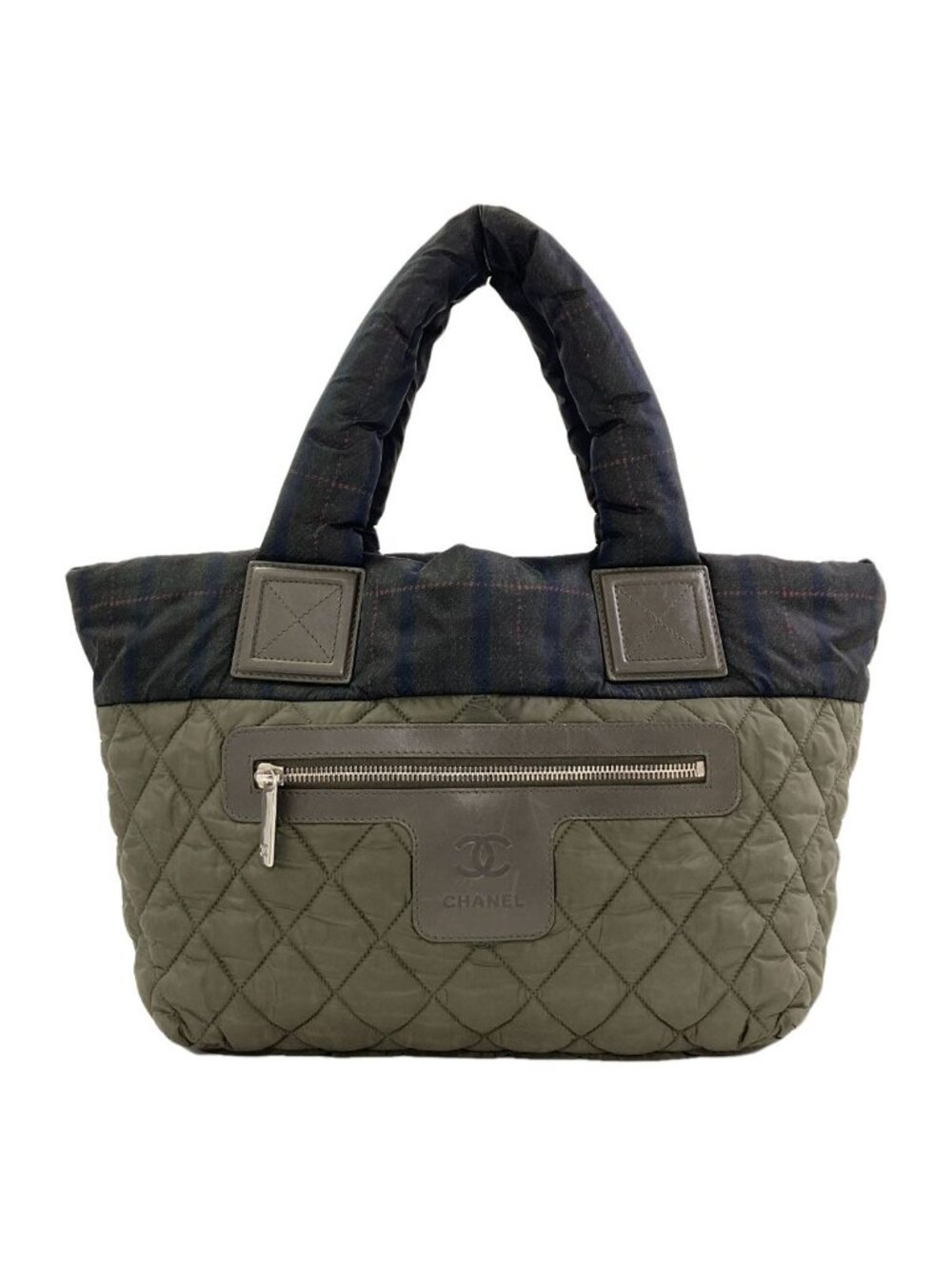 Chanel Coco Cocoon Silver Reversible Handbag Nylon